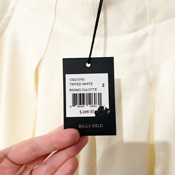 NEW Billy Reid Riding Culotte High Rise Pleated Linen Shorts Tinted White 2 - Picture 9 of 15